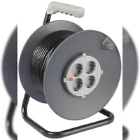 Sygonix SY-5655926 Kabeltrommel 25 m Schwarz Schutzkontakt-Stecker