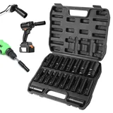 Sleeleece 20 tlg Schlagschrauber Nüsse Set 1/2 Zoll 8-32mm, CR-V Sechskant Kraft Nuss Für pneumatische Schlagschrauber, elektrische Schlagschrauber