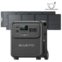 Bluetti Elite 400 Powerstation mit 2x200W Solarpanele,3840Wh LFP Batterie,Notstrom Akku mit hoher Kapazität und Rollen für Zuhause, Wohnmobile,Ou... - Schwarz