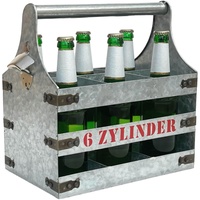 DanDiBo Bierträger Metall mit Öffner Flaschenträger 6 Zylinder V6 96402 Flaschenträger Flaschenöffner Flaschenkorb Männerhandtasche Männergeschenke