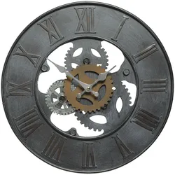 Ambiente Haus Wanduhr »Zahnrad Uhr 39cm« Ambiente Haus schwarz