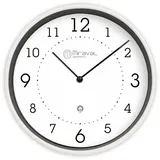 Miraval Design Kunststoff, analog, Funkuhr, Ø 25 cm, weiß,