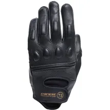 Dainese Blackjack 2 Gloves Wmn, Leder Motorradhandschuhe, Vintage-Stil, Frau, Schwarz/Schwarz, S