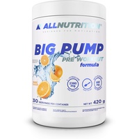 ALLNUTRITION Big Pump Pre Workout Performance Boost Nahrungsergänzungsmittel - L-Citrullin, L-Arginin, Taurin, Beta Alanin Mix - keine Stimulanzien - Instant Pulver 420g - Orange