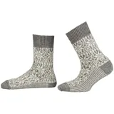 Hirsch Natur Norweger Sterne Socke - Grau/Natur 36-37