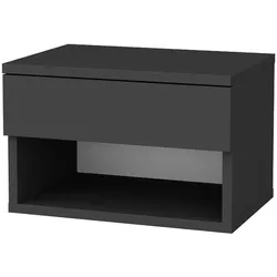 Dmora Nachttisch Dperisa, Niedrige Kommode, Tisch, Multifunktionaler Nachttisch, 45x29h32 cm, Anthrazit
