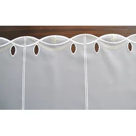 Stickereien Plauen Panneaux STICKEREIEN PLAUEN "Weihnachtsdorf" Gr. 1, bunt (weiß, schwarz, beige), B:95cm H:40cm, Polyester, Gardinen, Kurzgardine "Weihnachtsdorf"