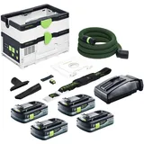 Festool CTLC SYS Akku Absaugmobil 36 V ( 2x 18 V ) Staubkl. L + 4x Akku 4,0 Ah + Ladegerät