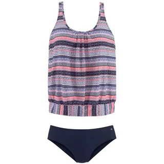 S.Oliver Oversize-Tankini Damen blau-rosa-bedruckt Gr.50