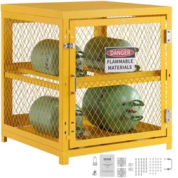 VEVOR Horizontaler Zylinder-Lagerschrank, 4 x 33 lb Kapazität, Propan-Lagerkäfig