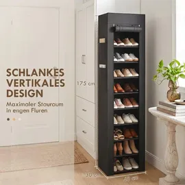 Homcom Schuhregal 30 x 175 x 45 cm stapelbar / schwarz