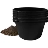 Hossi's Wholesale 5X Mörtelkübel 40l aus Kunststoff, stabile Maurerkübel, Baueimer für Baustelle und Garten