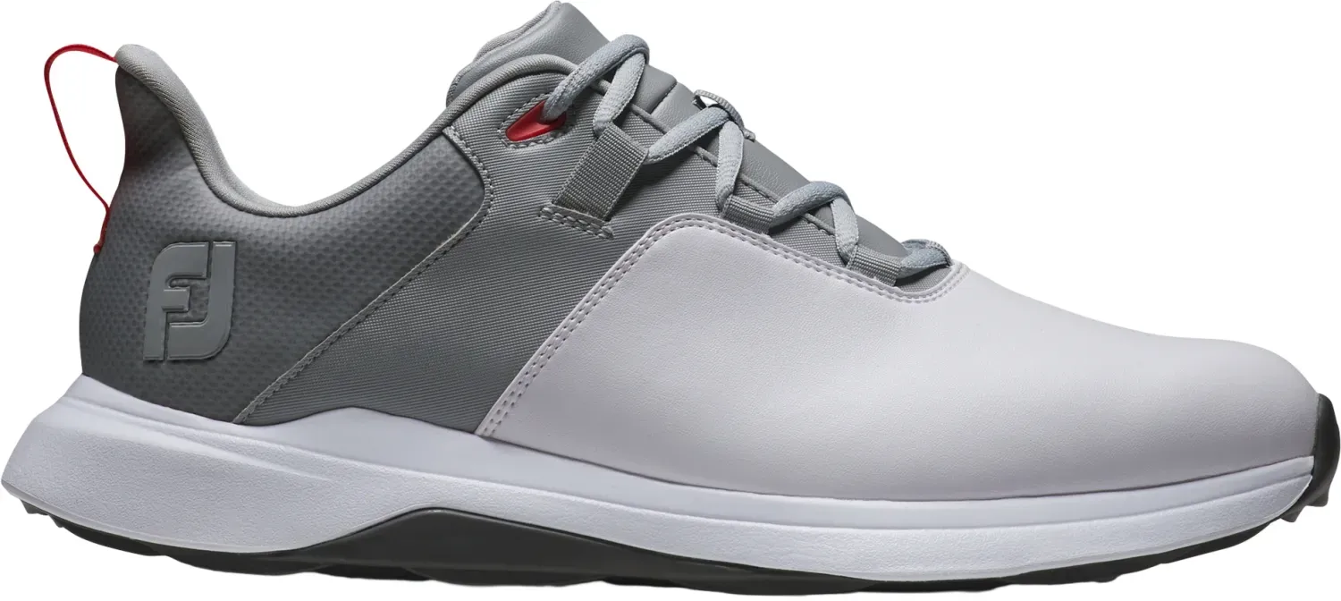 FootJoy Golfschuhe Herren Prolite, Spikeless, weiß/grau/rot
