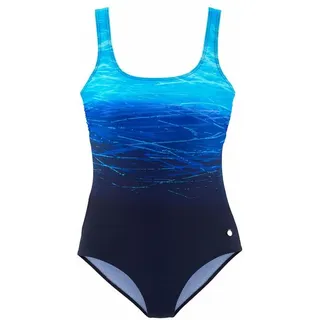 LASCANA Badeanzug mit Batikprint und Shaping-Effekt LASCANA blau-bedruckt Gr.38 Cup F