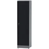 KÜPPER Hochschrank Eintürig mit 4 Fachböden 180 x 45,5 x 45 cm Schwarz-Hellgrau
