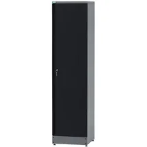 KÜPPER Hochschrank Eintürig mit 4 Fachböden 180 x 45,5 x 45 cm Schwarz-Hellgrau