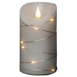 Konstsmide LED-Echtwachskerze, Wachs, Ø 75 mm - weiss