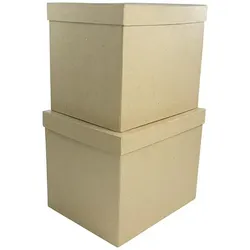 Décopatch Braunes Pappmaché, Set mit 2 rechteckigen Boxen - Kartonbraun BTS911C