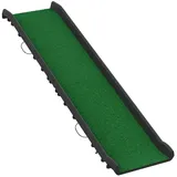 AUFUN Haustiertreppe Hundetreppe Hunderampe Faltbare Auffahrrampe Kofferraum Einstiegshilfe, für Große und Schwere Hunde, 156x40cm, Grün grün