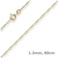 Schmuck Krone Goldkette 1,2mm Singapurkette aus 585 Gelbgold 80cm, Gold 585 goldfarben