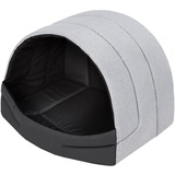 PillowPrim Hundehütte Hundehöhle Hundebett Hundehaus Katzenhöhle Schlafplatz M - 50x38 cm Aschgrau