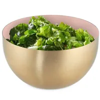 Relaxdays 4 x Salatschüssel Edelstahl, 1 L, runde Metallschüssel