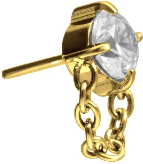 Titan Aufsatz mit Push Pin KRISTALL + KETTE
