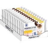 Perfect Fit Sensitive 1+ Katzennassfutter mit Lachs & Huhn in Sauce – Katzenfutter Nassfutter13 x 4 Portionsbeutel à 85g