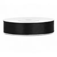 Partydeco Geschenkband Satin Schwarz 12 mm x 25 m