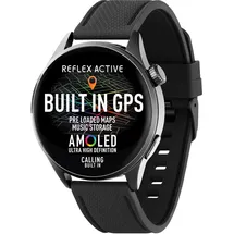 Reflex Active Smart Watch Series 45 BT 45 mm Kunststoffgehäuse Schwarz Sportarmband Schwarz M
