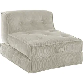 Home Affaire Sessel Pia Cord 83 x 77 x 83 cm Beige/Grau mit Pouf-Funktion