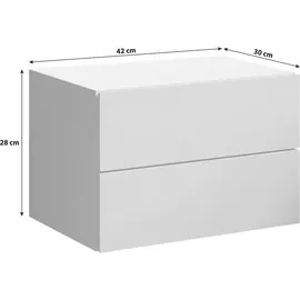 Stella Trading Livetastic Nachtschrank, Graphit, Holzwerkstoff, 2 Schubladen, 42x28x30 cm, hängend, Schlafzimmer, Nachttische