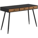 [en.casa]® [en.casa] Schreibtisch Tumba 115x48x75cm Schwarz/Dunkler Holzton