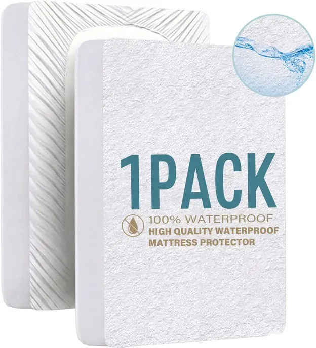 LeBonsoir wasserdichter Matratzenschoner, atmungsaktiv, Matratzen-Topper, 30 cm extra tiefer Spannbettlakenbezug, rundum elastisch, 100 % Polyester, weiß, 140 x 200 cm