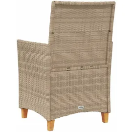 vidaXL Gartenstuhl 55,2 x 64,8 x 30,5 cm beige 2 St.