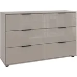 WIMEX Schubkastenkommode WIMEX "Saigon", grau (sandgrau), B:130cm H:83cm T:41cm, Spanplatte, Sideboards, mit 6 Schubladen, wahlweise Glas-oder Spiegelfronten