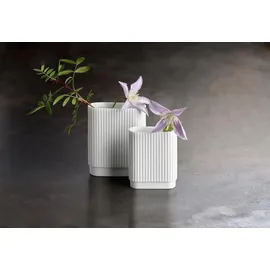 Asa Selection Vase H 11 cm PICCOLINI, 10 x 11 cm - Weiß matt - Porzellan - Rillenoptik