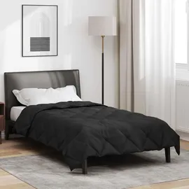 vidaXL Sommerdecke Schwarz 220 x 155 cm Mikrofaser