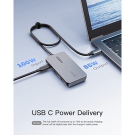 Inateck 7 in 1 USB C Hub mit 4K HDMI, PD 100W, 3 USB 3.2 10Gbps, SD/TF Kartenleser, 50cm Kable, kompatibel mit Windows 7/8/10/11, Mac OS,Linux