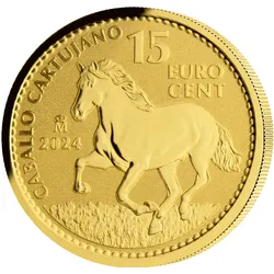 Spanien 2024: 1/10 Unze Gold-Euro-Anlagemünze "Andalusisches Pferd"