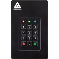 Apricorn Aegis Fortress L3 - Festplatte - verschlüsselt - 4 TB - extern (tragbar) (4 TB), Externe Festplatte, Schwarz