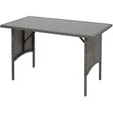 MCW Poly-Rattan Esstisch MCW-G16, Esszimmertisch Gartentisch Tisch, Gastronomie 112x60cm ~ grau