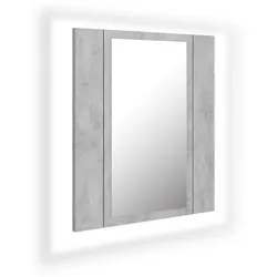 vidaXL LED-Bad-Spiegelschrank Betongrau 40x12x45 cm Acryl