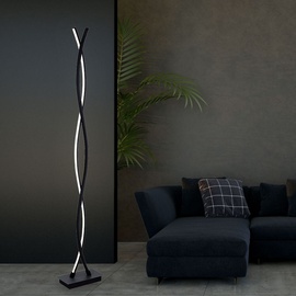ETC Shop LED Standleuchte, Fußschalter, schwarz graphit, H 143 cm
