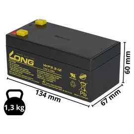 KungLong 2x 12V 3,3Ah kompatibel Steighilfe Scala S27 AGM VdS