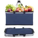 Belle Vous Tragbare 30 l Kühltasche Navy - Tragbare Taschen für Picknick und Camping - Tragbare Taschen mit abnehmbarem Deckel - Große Isoliertasche - Picknicktasche - Kühltaschen