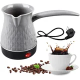 BORDEAG Espressokocher Induktion, 500ml Türkische Kaffeekanne, Elektrische Türkische Kaffeemaschine, Elektrische Kaffeekanne Für Zuhause,Büro,Mocca & Tee,Reisen(grau)