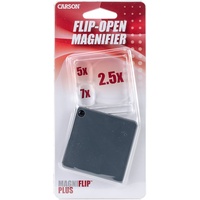 CARSON MagniFlip Plus Vergrößerungsglas 7x Schwarz, Transparent