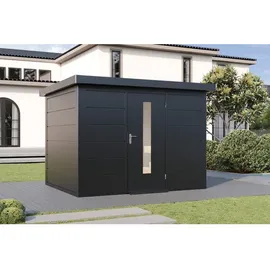 Wolff Finnhaus Premium Metall Gartenhaus Hakon 3024 Anthrazit