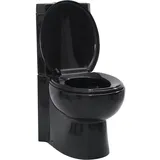 vidaXL Toilette für Ecke mit WC-Sitz Schwarz
